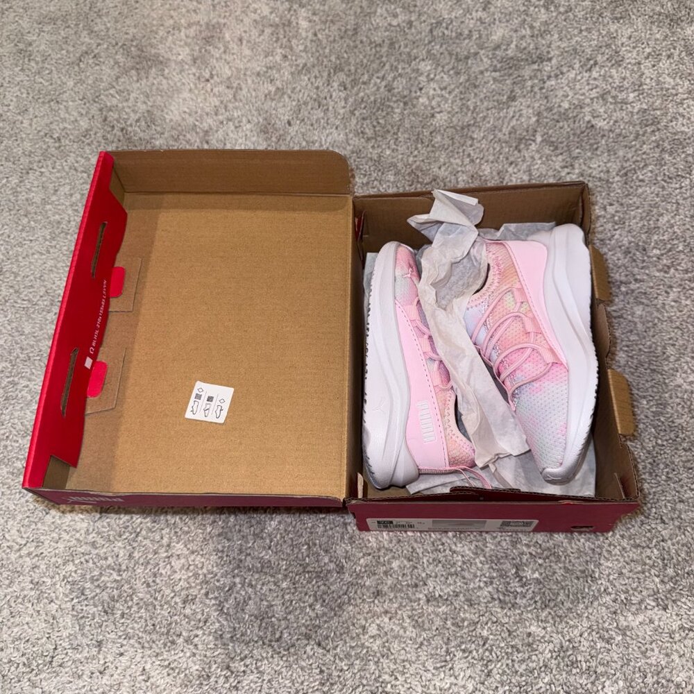 Girls Size 7 Toddler Puma Softride One4All Slip On Pink Sneakers, NWT - Picture 7 of 8